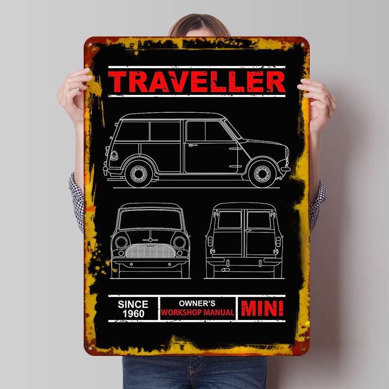 Retro Gaming Uk - Плакат-постер UK Car-Traveller Blueprint, индивидуальные винтажные