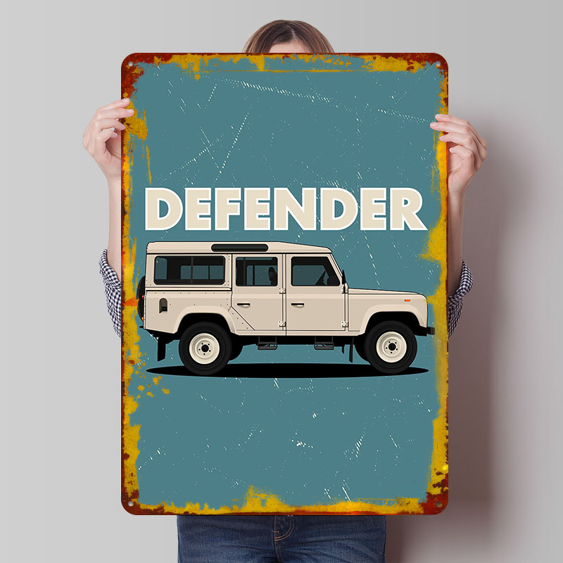 Retro Gaming Uk - Металлический постер UK Car Rover Defender,